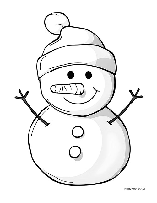Cute Snowman Coloring Pages 04