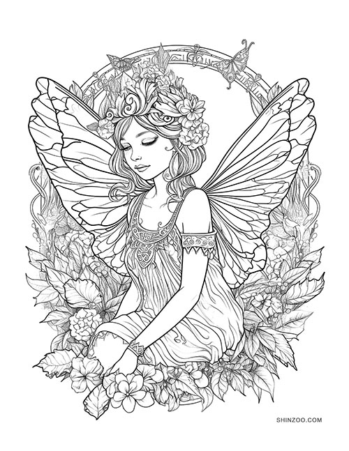 Fairy for Adults Coloring Page 02