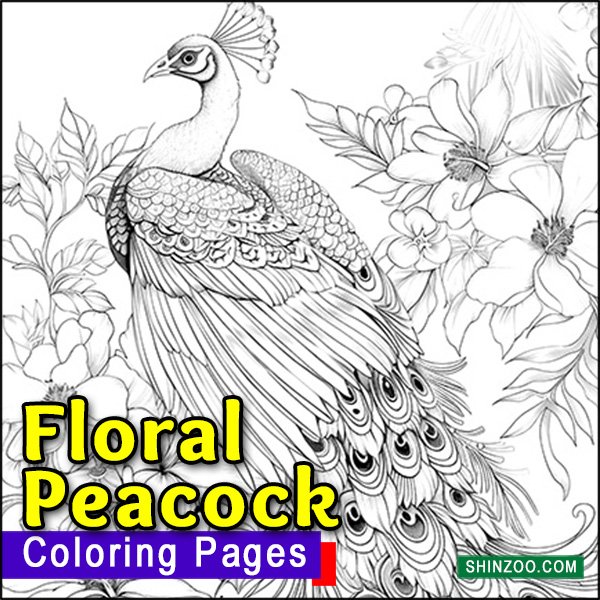 Floral Peacock Coloring Pages Printable