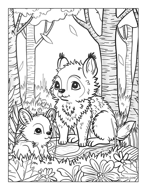 Forest Animals Coloring Page 01
