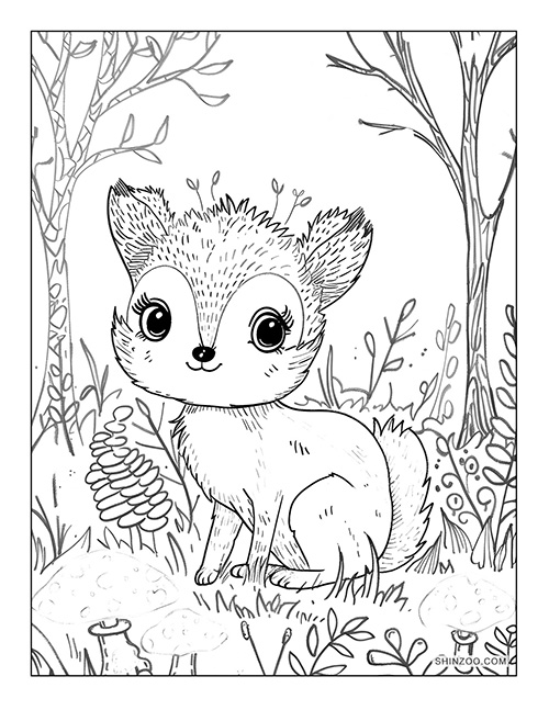 Forest Animals Coloring Page 04