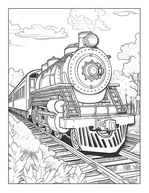 Freight Train Coloring Page 01
