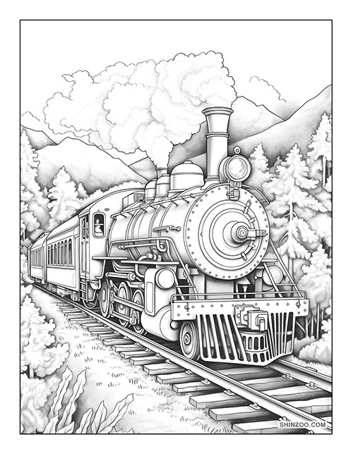 Freight Train Coloring Page 02