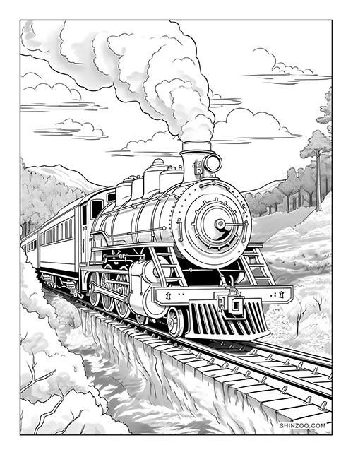 Freight Train Coloring Page 03