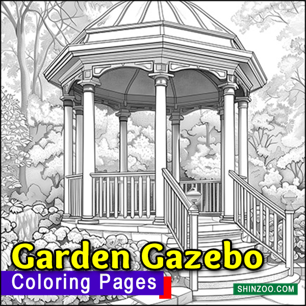 Garden Gazebo Coloring Pages Printable