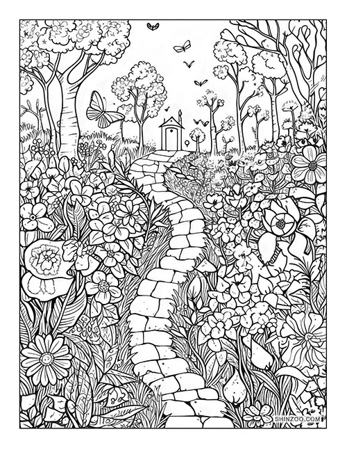Garden Paths Coloring Page 02