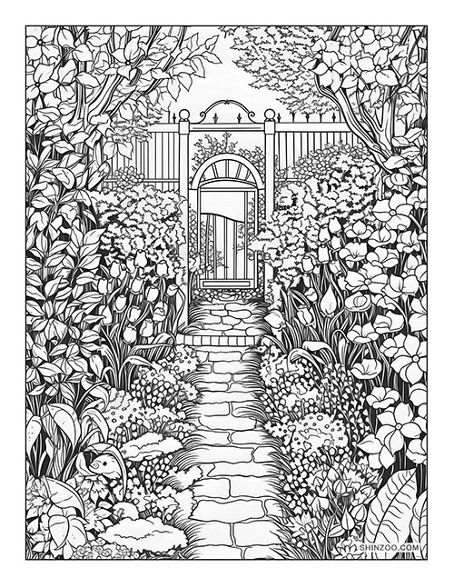 Garden Paths Coloring Page 03