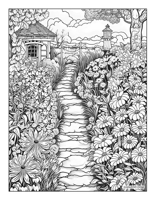 Garden Paths Coloring Page 05