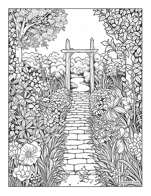 Garden Paths Coloring Page 06