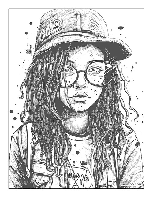Girl Portrait Coloring Page 01