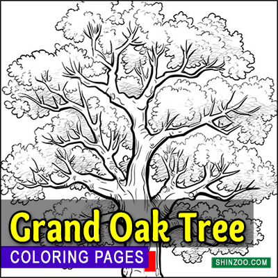 Grand Oak Tree Coloring Pages Printable