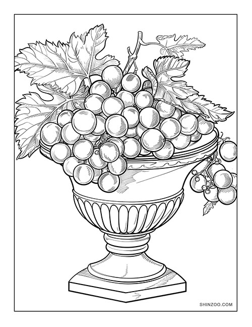 Grapes Coloring Page 04