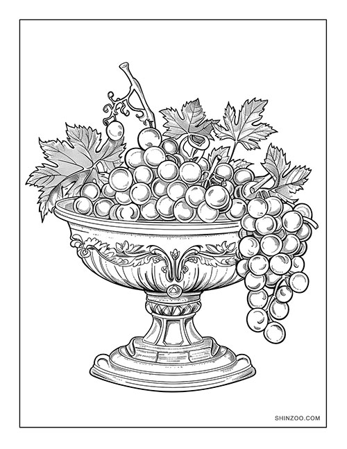 Grapes Coloring Page 05
