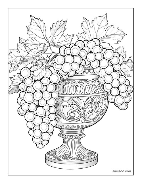 Grapes Coloring Page 06
