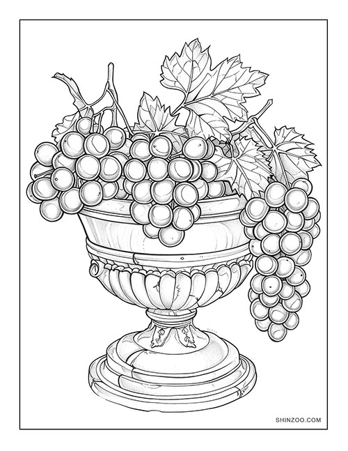 Grapes Coloring Page 07