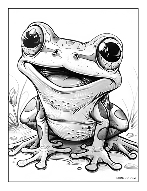Happy Frog Coloring Page 05
