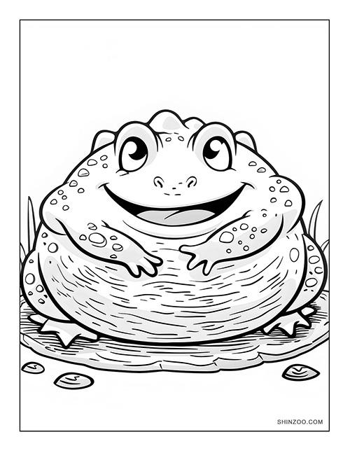 Happy Frog Coloring Page 06
