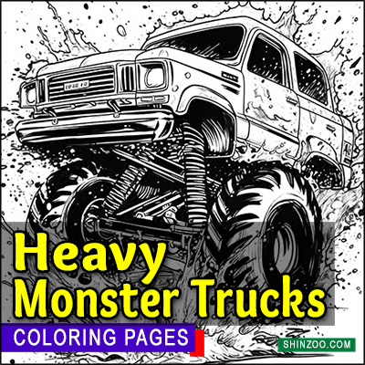 Heavy Monster Trucks Coloring Pages Printable