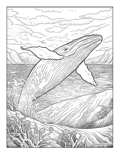 Humpback Whale Coloring Page 02