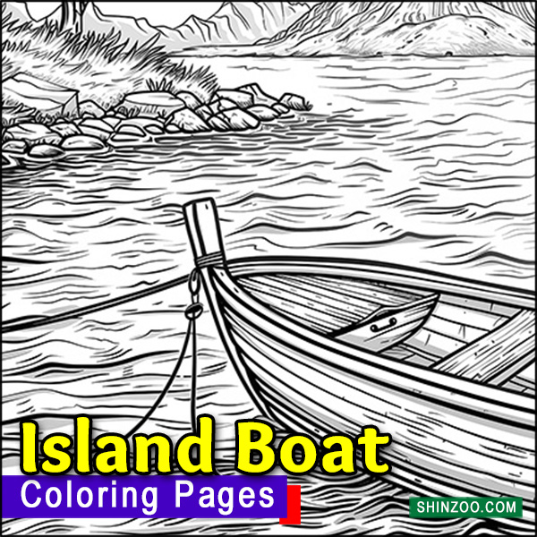 Island Boating Coloring Pages Printable