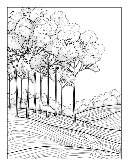 Landscape Illustration Coloring Page 02