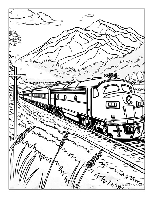 Locomotive Train Coloring Page 01