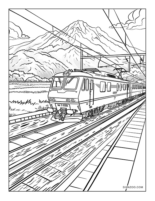Locomotive Train Coloring Page 02