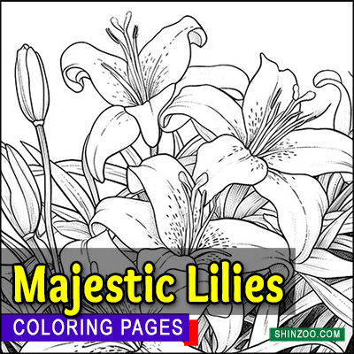 Majestic Lilies Coloring Pages Printable