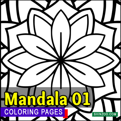 Mandala Flower Coloring Pages Printable 01 – Mandala Flowers