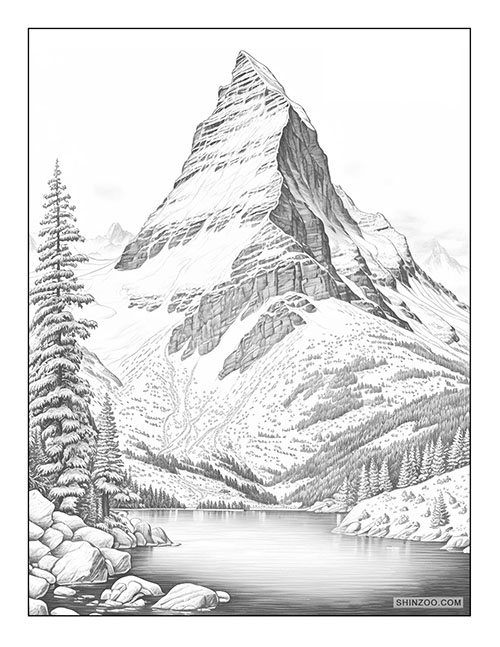 Matterhorn Switzerland Coloring Pages 01