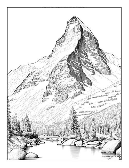 Matterhorn Switzerland Coloring Pages 04