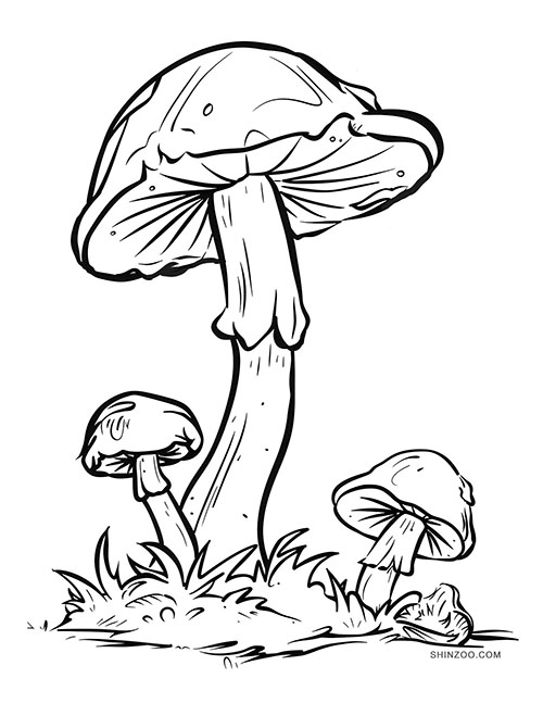 Mushrooms Coloring Pages 01