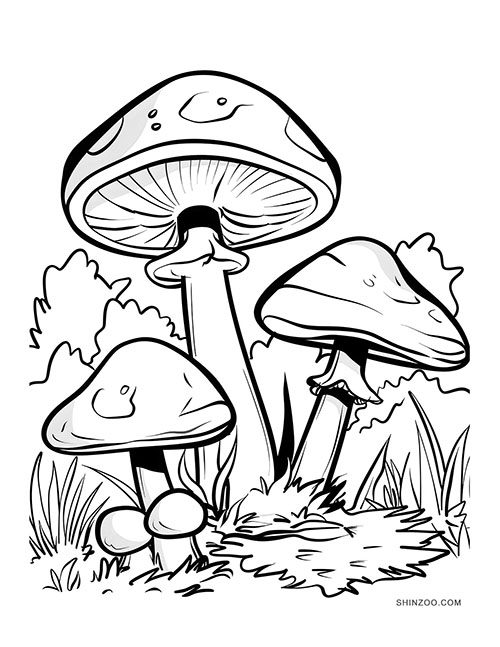Mushrooms Coloring Pages 02
