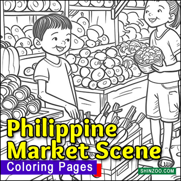 Philippine Market Scene Coloring Pages Printable