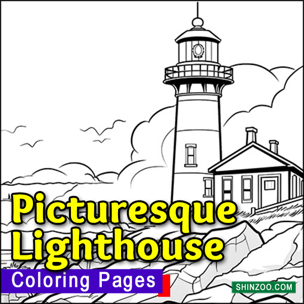 Picturesque Lighthouse Coloring Pages Printable