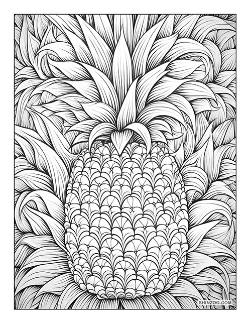 Pineapples Coloring Page 01