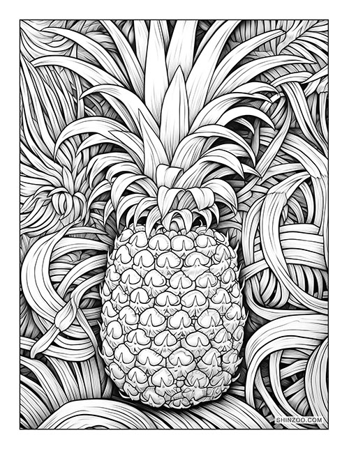 Pineapples Coloring Page 02
