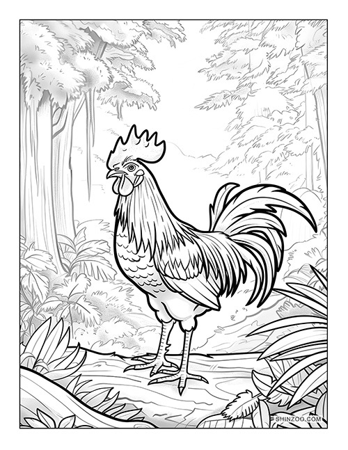 Rooster Coloring Page 03