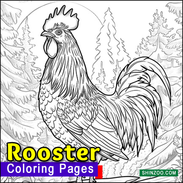 Majestic Rooster Coloring Pages Printable