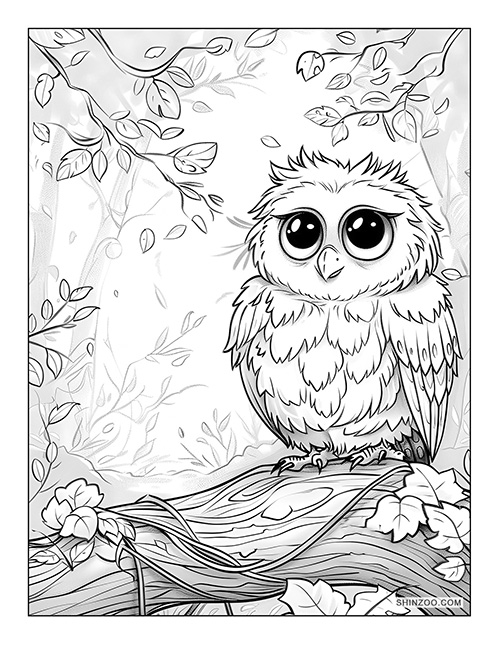 Sad Owlet Coloring Page 02