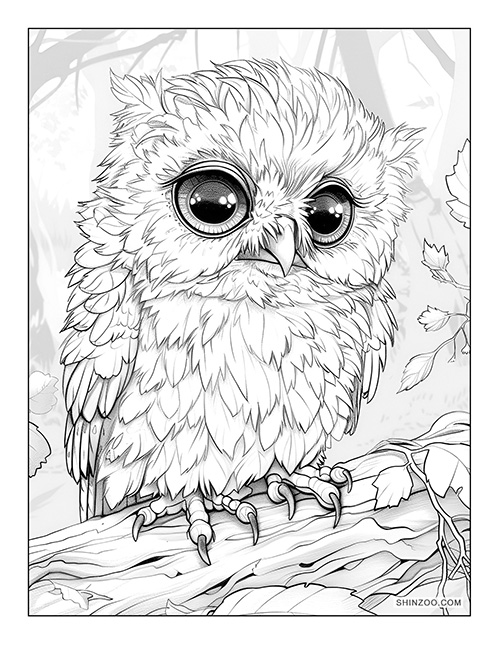 Sad Owlet Coloring Page 03