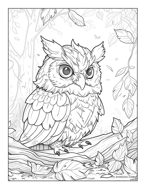 Sad Owlet Coloring Page 04
