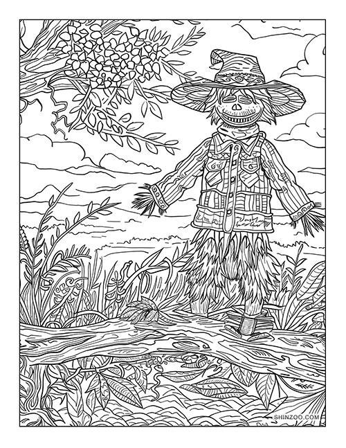 Scarecrows Coloring Page 01