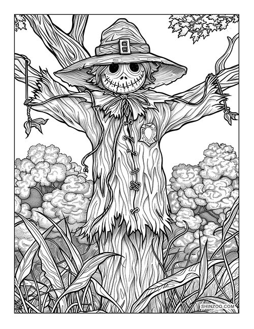 Scarecrows Coloring Page 03
