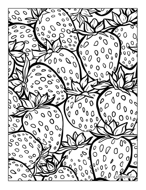 Strawberries Coloring Page 03