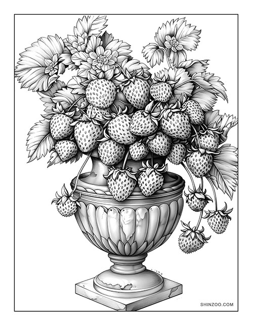 Strawberries Coloring Page 05