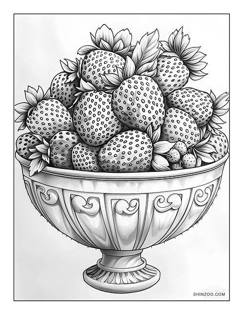 Strawberries Coloring Page 06