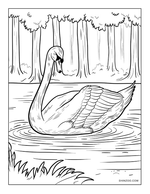 Swan Lake Coloring Page 01