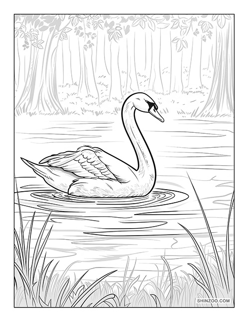 Swan Lake Coloring Page 03