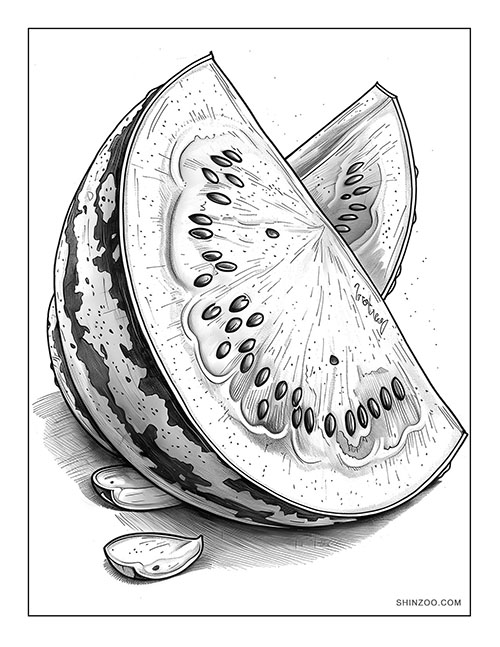 Watermelons Coloring Page 02